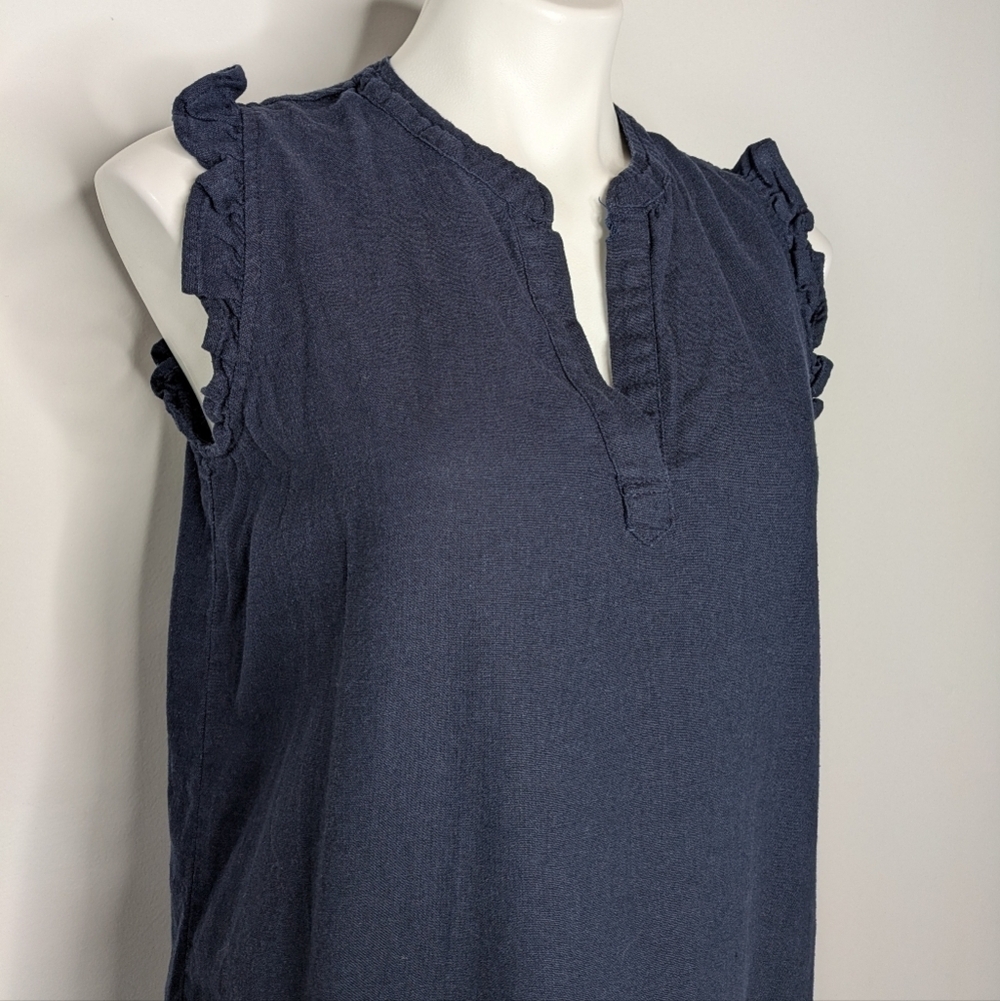 4our Dreamers Blue Linen Blend Dress M - Picture 4 of 8